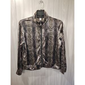 Mirror Image Snake Print zip-up jacket XL Classy Club Sparkle
